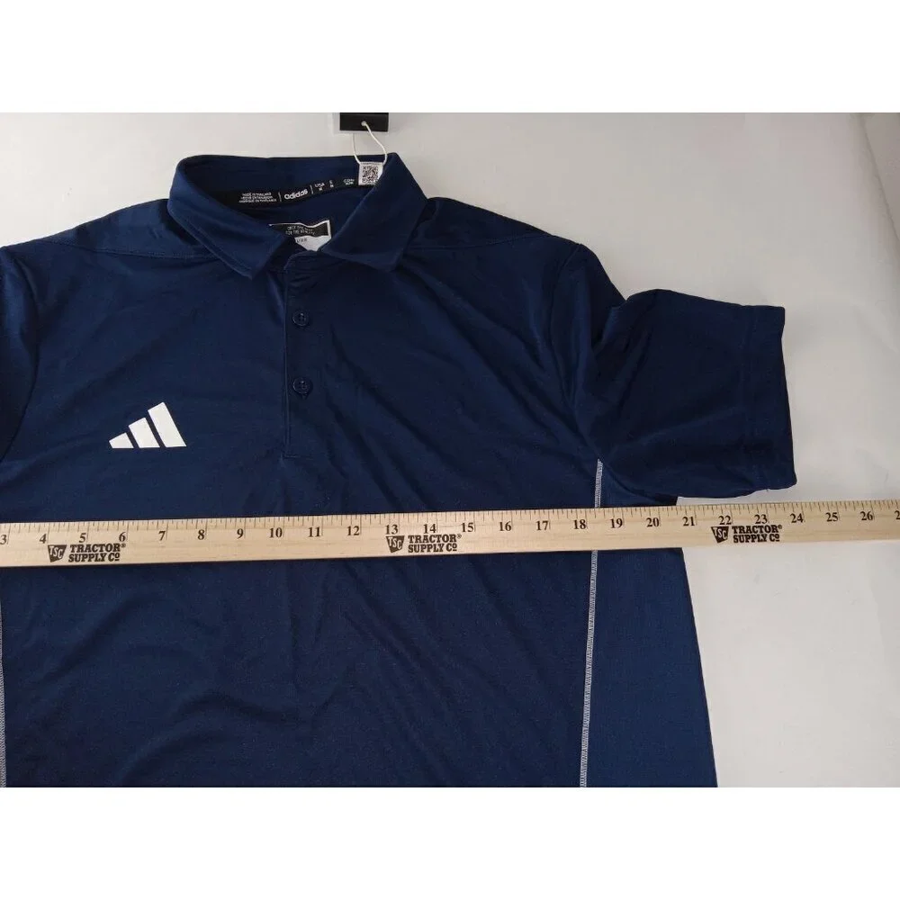 Adidas NEW Navy Blue Stetchy Athletic Sport Mens Medium Active Golf Polo Shirt